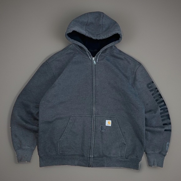 Carhartt Other - Carhartt Mens Hoodie Full Zip Gray Heavy Classic Utility Grunge Work Jacket L